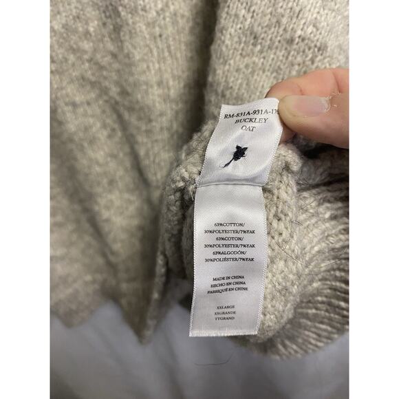 Rails Mens Buckley Knit Sweater Yak Mock Neck Henley Size XXL Oat Beige - Picture 4 of 4